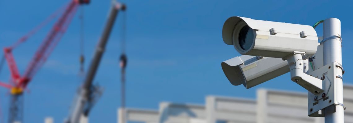 Security cameras installed on a construction site